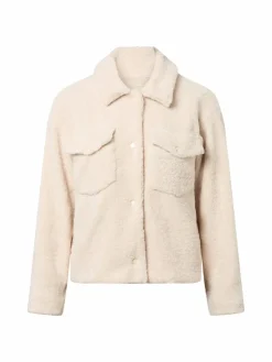 Marie Lund Jacken & Westen<Damen Teddyjacke ecru uni