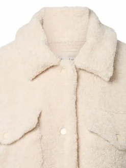 Marie Lund Jacken & Westen<Damen Teddyjacke ecru uni