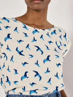 Apricot Blusen<Damen Top beige bedruckt