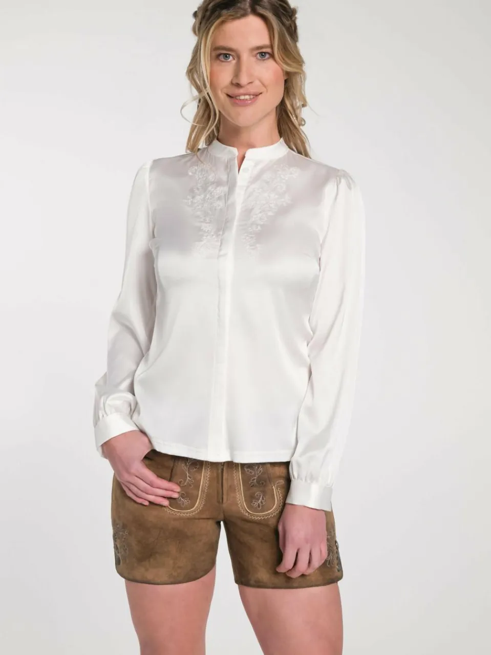 Spieth & Wenksy Blusen<Damen Trachtenbluse - Tessa weiß uni