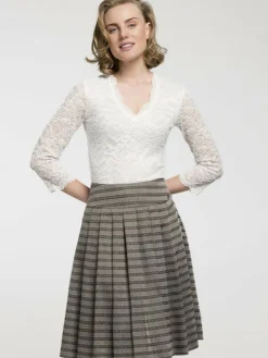 Spieth & Wenksy Röcke<Damen Trachtenrock - Babette taupe gestreift