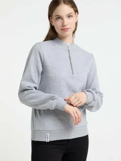 Dreimaster Sweatshirts & Sweatjacken<Damen Troyer hellgrau meliert