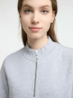 Dreimaster Sweatshirts & Sweatjacken<Damen Troyer hellgrau meliert