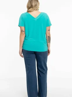 YOEK Shirts & Tops<Damen T-Shirt türkis uni