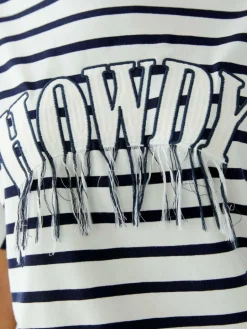 Oui Shirts & Tops<Damen T-Shirt weiß blau gestreift