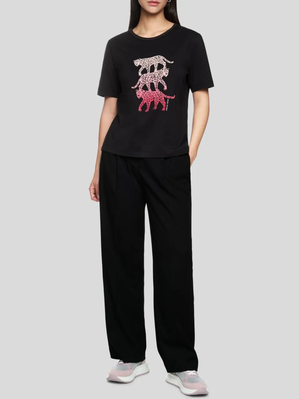 Marc Cain Shirts & Tops<Damen T-Shirt schwarz bedruckt