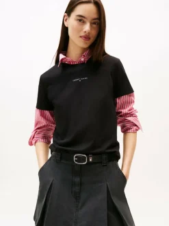 Tommy Jeans Shirts & Tops<Damen T-Shirt schwarz uni