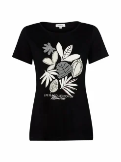 s.Oliver Shirts & Tops<Damen T-Shirt schwarz ecru bedruckt
