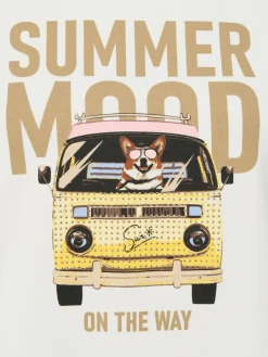 zero Shirts & Tops<Damen T-Shirt ecru beige bedruckt