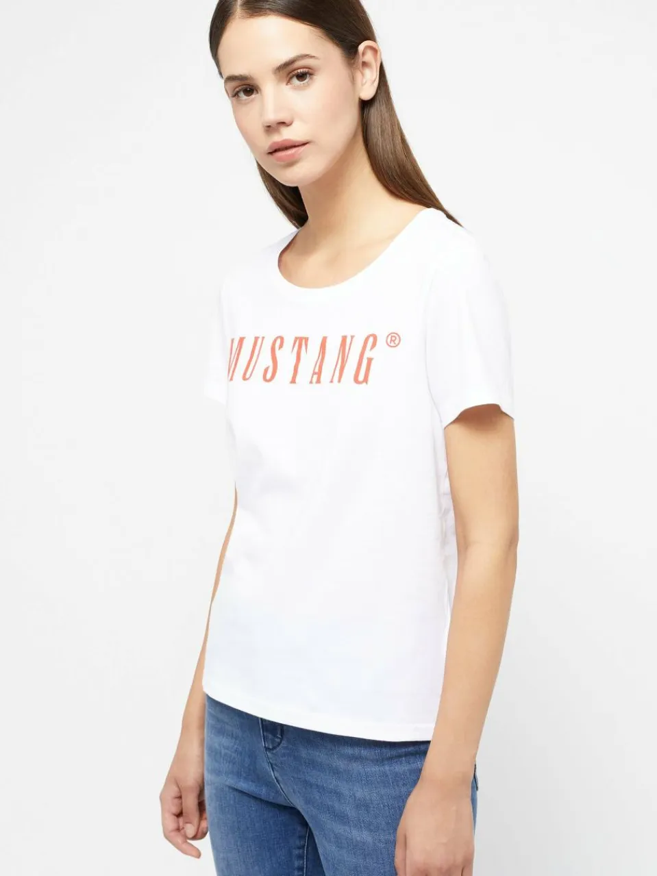 Mustang Shirts & Tops<Damen T-Shirt weiß uni