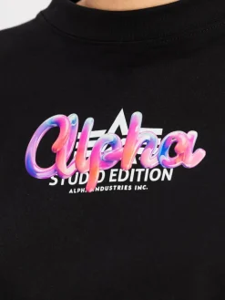 Alpha Industries Shirts & Tops<Damen T-Shirt schwarz uni