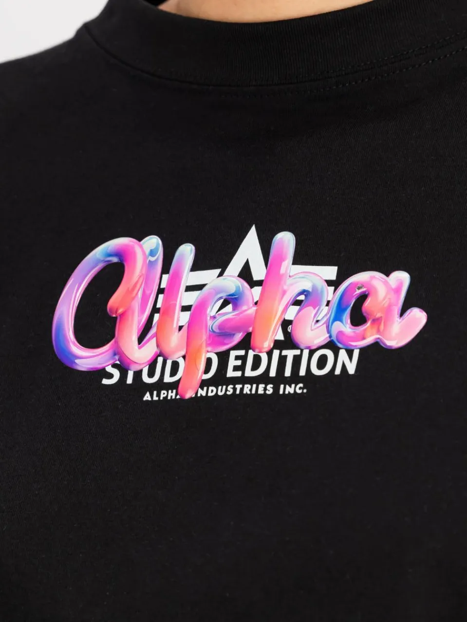 Alpha Industries Shirts & Tops<Damen T-Shirt schwarz uni