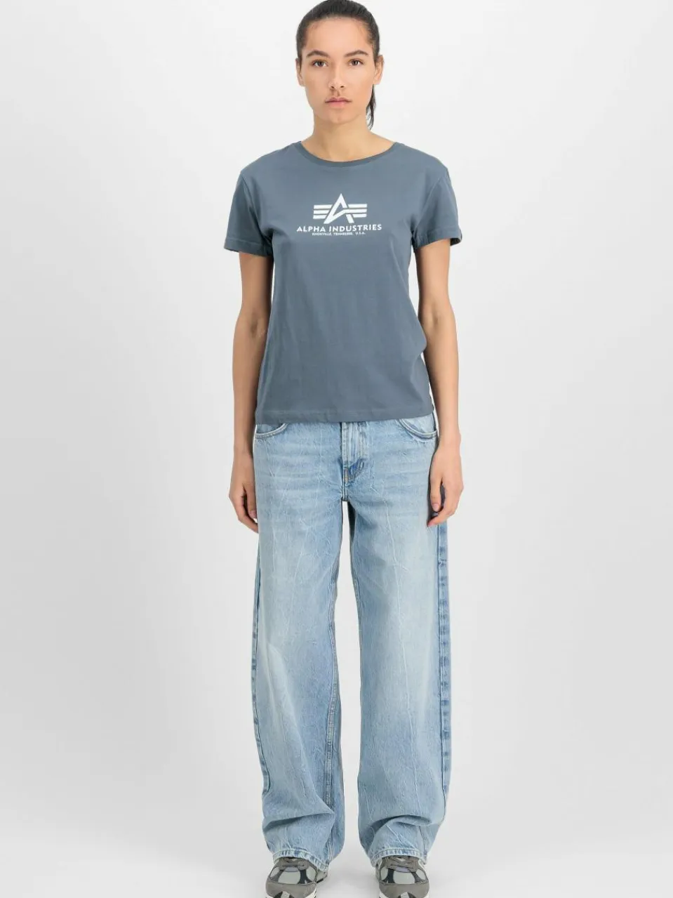 Alpha Industries Shirts & Tops<Damen T-Shirt denim bedruckt