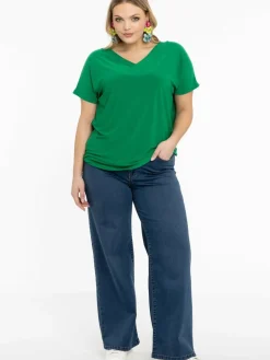 YOEK Shirts & Tops<Damen T-Shirt grün uni