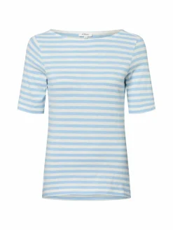 s.Oliver Shirts & Tops<Damen T-Shirt hellblau gestreift
