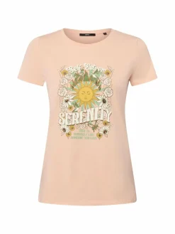 zero Shirts & Tops<Damen T-Shirt aprikot bedruckt