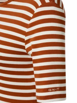 Gant Shirts & Tops<Damen T-Shirt cognac ecru gestreift