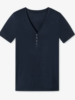 Schiesser Shirts & Tops<Damen T-Shirt - Mix+Relax blau uni