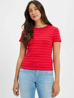 Drykorn Shirts & Tops<Damen T-Shirt - Koale rot himbeer gestreift