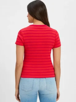 Drykorn Shirts & Tops<Damen T-Shirt - Koale rot himbeer gestreift