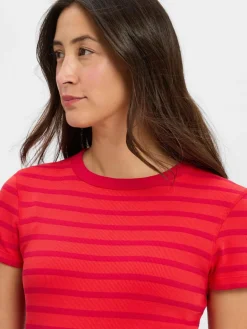 Drykorn Shirts & Tops<Damen T-Shirt - Koale rot himbeer gestreift
