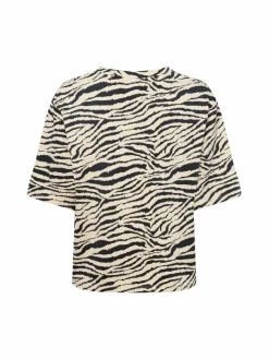 soyaconcept® Sweatshirts & Sweatjacken|Shirts & Tops<Damen T-Shirt - SC-Salome schwarz sand gemustert