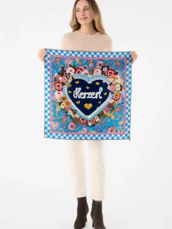 Codello Schals & Tücher<Damen Tuch blau bedruckt