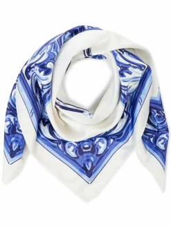 Another Cotton Lab Schals & Tücher<Damen Tuch weiß blau gemustert