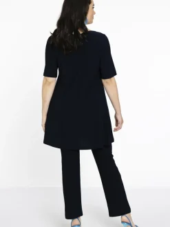 YOEK Blusen<Damen Tunika blau uni