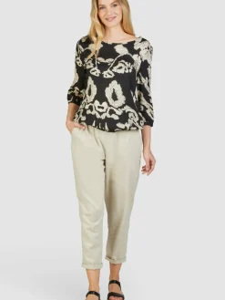 Navigazione Blusen<Damen Tunika schwarz bedruckt