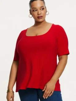 YOEK Blusen<Damen Tunika rot uni