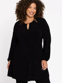 YOEK Blusen<Damen Tunika schwarz uni