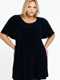 YOEK Blusen<Damen Tunika blau uni