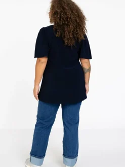 YOEK Blusen<Damen Tunika blau uni