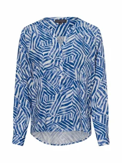 Franco Callegari Blusen<Damen Tunikabluse blau weiß gemustert
