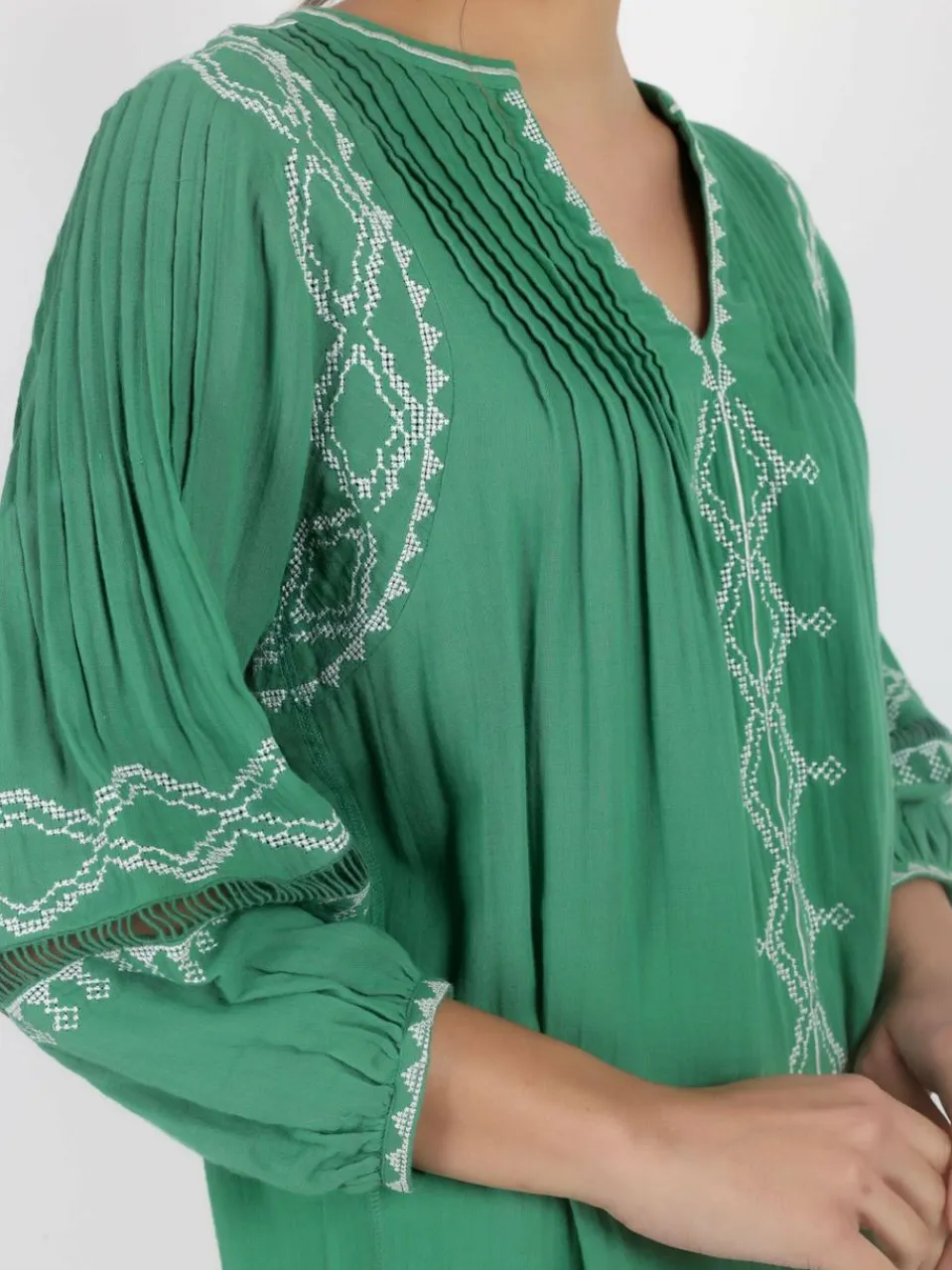 Vicci Germany Blusen<Damen Tunikabluse grün bedruckt