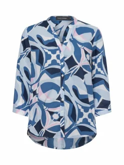 Franco Callegari Blusen<Damen Tunikabluse blau rosa gemustert
