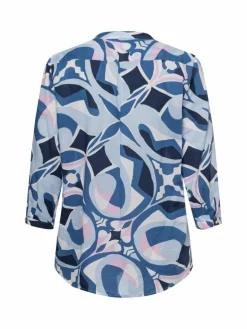 Franco Callegari Blusen<Damen Tunikabluse blau rosa gemustert