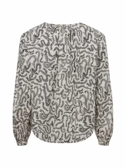 Opus Blusen<Damen Tunikabluse - Fisanna weiß schwarz gemustert