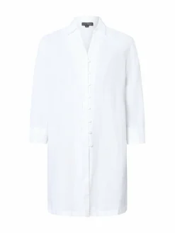 Franco Callegari Blusen<Damen Tunikabluse mit Leinen-Anteil - Winnie weiß uni