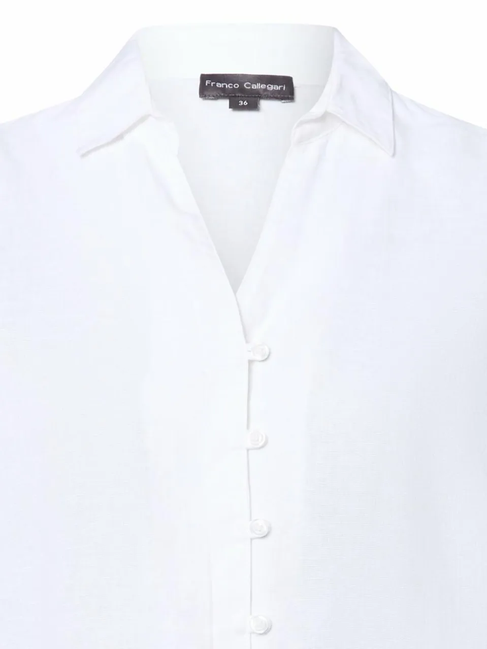 Franco Callegari Blusen<Damen Tunikabluse mit Leinen-Anteil - Winnie weiß uni