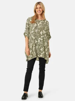 Masai Kleider<Damen Tunikakleid grün gemustert