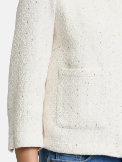 Cartoon Blazer<Damen Tweedblazer weiß mehrfarbig gemustert