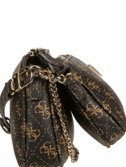 GUESS Taschen & Rucksäcke<Damen Umhängetasche - Noelle II Double Pouch CB 72710 Logo braun uni