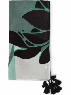 Olsen Schals & Tücher<Damen Webschal lind schwarz gemustert