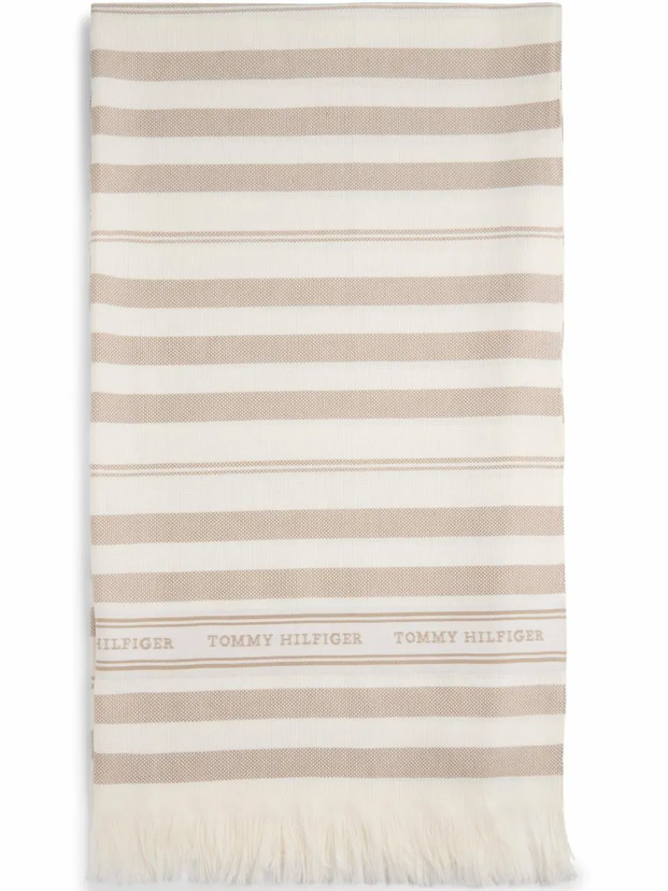 Tommy Hilfiger Schals & Tücher<Damen Webschal mit Leinen-Anteil - Premium Beach Scarf beige melange gestreift