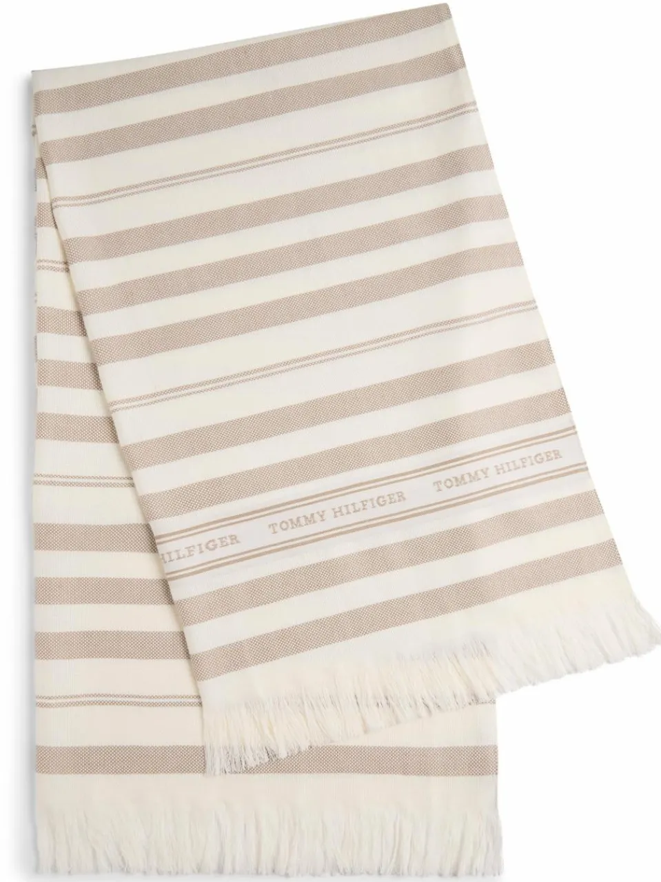 Tommy Hilfiger Schals & Tücher<Damen Webschal mit Leinen-Anteil - Premium Beach Scarf beige melange gestreift