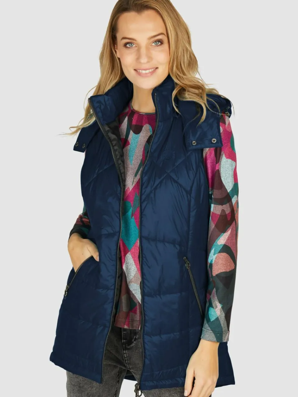 Navigazione Jacken & Westen<Damen Weste blau uni