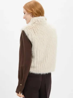 Rino & Pelle Jacken & Westen<Damen Weste aus Kunstfell - Dava ecru uni