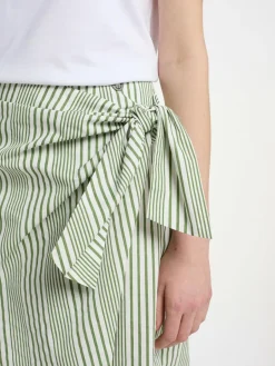 Dreimaster Röcke<Damen Wickelrock grün gestreift